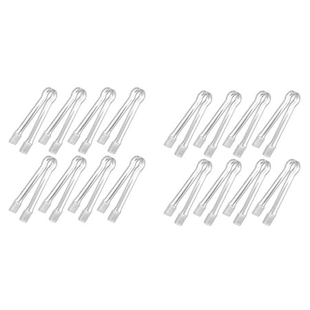 16 Pcs Plastic Buffet Serving Tongs Mini Serving Utensil Tongs Appetizers Tongs Clear Kitchen Tongs 6.3 Inch Small Ice