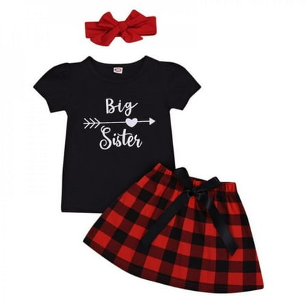 3pcs Newest Summer Toddler Infant Baby Girl Cotton Casual Outfits Set letter t-shirt+red Plaid skirt+bow Headband
3pcs Newest Summer Toddler Infant Baby Girl Cotton Casual Outfits Set letter t-shirt+red Plaid skirt+bow Headband
