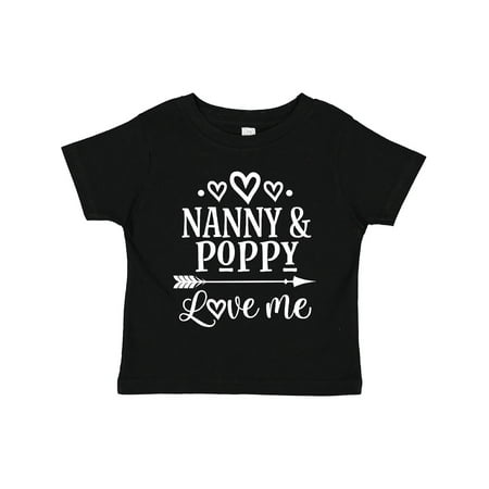 Inktastic Nanny and Poppy Love Me Granddaughter Gift Toddler Boy or Toddler Girl T-Shirt