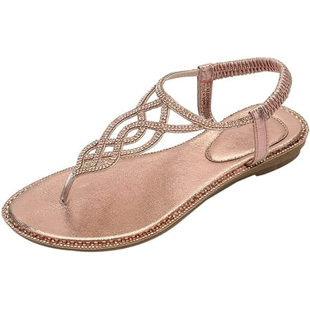 DabuLiu Womens Rhinestone Flat Sandals Open Toe Bohemia Thong Sandals Casual Flip Flops Elastic Ankle Strap Beach Sandals
DabuLiu Womens Rhinestone Flat Sandals Open Toe Bohemia Thong Sandals Casual Flip Flops Elastic Ankle Strap Beach Sandals