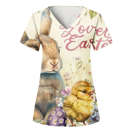 XHJUN Womens Scrub Tops Clearance Sale Easter Short Sleeve Bunny Egg Hunt Working Uniform with Pocket Yellow XXL
XHJUN Womens Scrub Tops Clearance Sale Easter Short Sleeve Bunny Egg Hunt Working Uniform with Pocket Yellow XXL