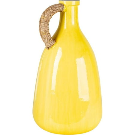 Home Essentials & Beyond 23079 18 in. Dulin Tall Yellow Ceramic Jug