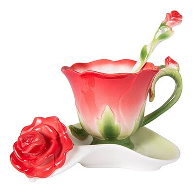 Best 3D Rose Shaped Flower Enamel Ceramic Coffee Tea Cup and Saucer Spoon Luxury Porcelain Cup Creative Valentine s Day Gift Design
Best 3D Rose Shaped Flower Enamel Ceramic Coffee Tea Cup and Saucer Spoon Luxury Porcelain Cup Creative Valentine s Day Gift Design