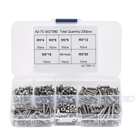 BCLONG 230pcs M3 with hexagon nut foreign trade stainless steel 304 pan head hexagon
BCLONG 230pcs M3 with hexagon nut foreign trade stainless steel 304 pan head hexagon