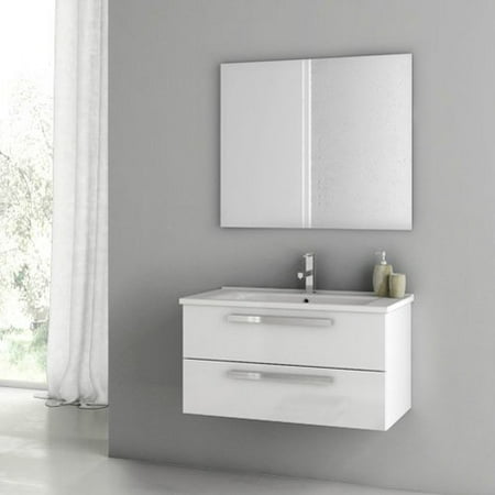 ACF by Nameeks ACF DA02-GW Dadila 33-in. Single Bathroom Vanity Set - Glossy White