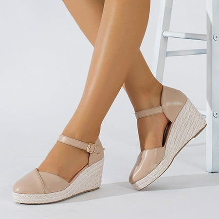 ZHELIYO Women s sandals Women Sandals Fashion Spring Summer New Pattern Round Toe Thick Sole Wedge Comfortable Non Slip Large Shoes Beige 8.5
ZHELIYO Women s sandals Women Sandals Fashion Spring Summer New Pattern Round Toe Thick Sole Wedge Comfortable Non Slip Large Shoes Beige 8.5