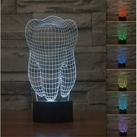 

LINLIN 3D Visual Effect Bedside Table Lamp 7 Colors Changing LED Touch Switch Desk Night Light Decorative Stand Lamp for Birthday Christmas