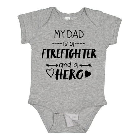 Inktastic My Dad is a Firefighter and a Hero Gift Baby Boy or Baby Girl Bodysuit