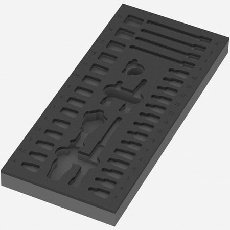 Wera 137320 Foam Insert 8000 A Zyklop 1/4 Ratchet Set 1 Empty
