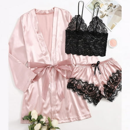 Lopecy-Sta Women Plus Size Sexy Lingerie Silk Robe Satin Bathrobe Sleepwear Pajamas Suit Pajama Sets for Women Soft Pajamas for Women Sales Clearance Black - XL
Lopecy-Sta Women Plus Size Sexy Lingerie Silk Robe Satin Bathrobe Sleepwear Pajamas Suit Pajama Sets for Women Soft Pajamas for Women Sales Clearance Black - XL