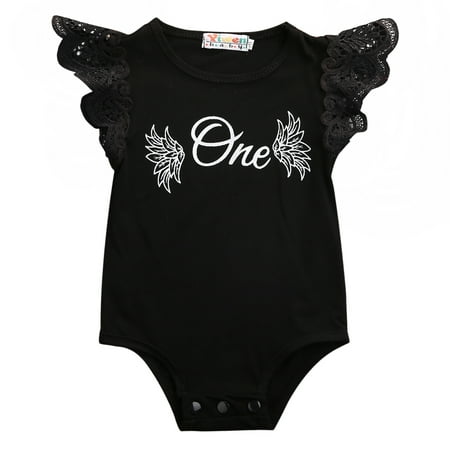 Baby Girls Summer Romper Letter Printed Lace Ruffle Sleeve Round Neck Romper 
Baby Girls Summer Romper Letter Printed Lace Ruffle Sleeve Round Neck Romper