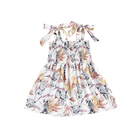 Frobukio Kids Toddler Girls Causal Summer Dress Animal Leaves Print Tie-up Strap Square Collar Sleeveless Dress White Brown 4-5 Years
Frobukio Kids Toddler Girls Causal Summer Dress Animal Leaves Print Tie-up Strap Square Collar Sleeveless Dress White Brown 4-5 Years