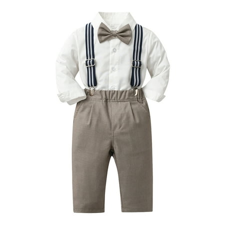 Toddler Boys Outfits Long Sleeve Shirt Tops Pants With Tie Child Kids Gentleman Party Dress Sets Clothes for Boys Size 4-5T
Toddler Boys Outfits Long Sleeve Shirt Tops Pants With Tie Child Kids Gentleman Party Dress Sets Clothes for Boys Size 4-5T
