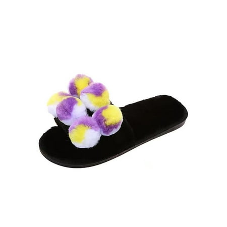 Woolen Velvet Women s Winter Slip On Flat Slippers Ladies Casual Warmer Shoes Colourblock Ball Decor
Woolen Velvet Women s Winter Slip On Flat Slippers Ladies Casual Warmer Shoes Colourblock Ball Decor