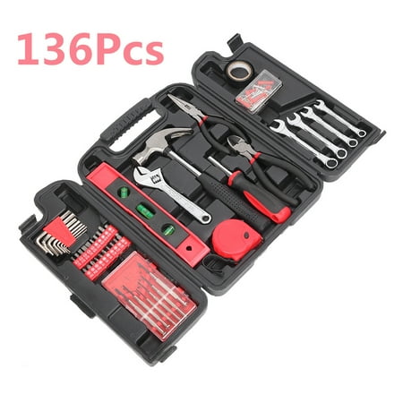Set of 136 Red Household Tool Kit Storage Case with Handle Essential Hand Tools for Everyday Home Repairs
Set of 136 Red Household Tool Kit Storage Case with Handle Essential Hand Tools for Everyday Home Repairs