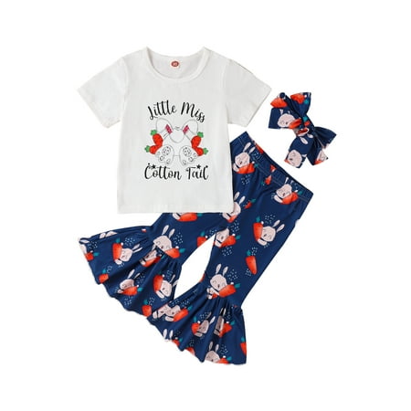 Frobukio Easter Kids Toddler Girls Clothes Sets Letter Rabbit Print Short Sleeve T-Shirt Flare Pants Headband 3Pcs Suit Blue 4-5 Years
Frobukio Easter Kids Toddler Girls Clothes Sets Letter Rabbit Print Short Sleeve T-Shirt Flare Pants Headband 3Pcs Suit Blue 4-5 Years