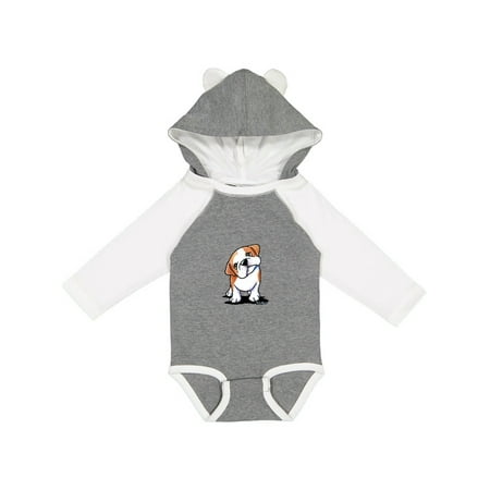 Inktastic KiniArt Bulldog Puppy Gift Baby Boy or Baby Girl Long Sleeve Bodysuit