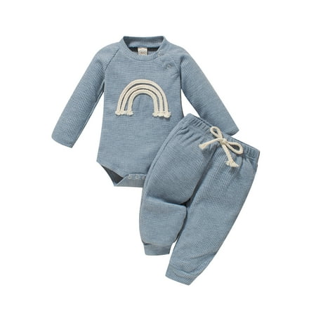 Canis Newborn Baby Boy Girl Clothes Long Sleeve Rainbow Romper Tops Pants 2Pcs Infant Solid Fall Winter Outfits Set
Canis Newborn Baby Boy Girl Clothes Long Sleeve Rainbow Romper Tops Pants 2Pcs Infant Solid Fall Winter Outfits Set