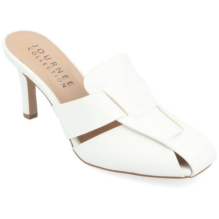 Journee Collection Womens Tristin Slip On Stiletto Square Toe Mule Pumps