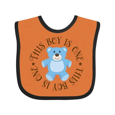 Inktastic 1st Birthday Boys Teddy Bear Gift Baby Boy Bib