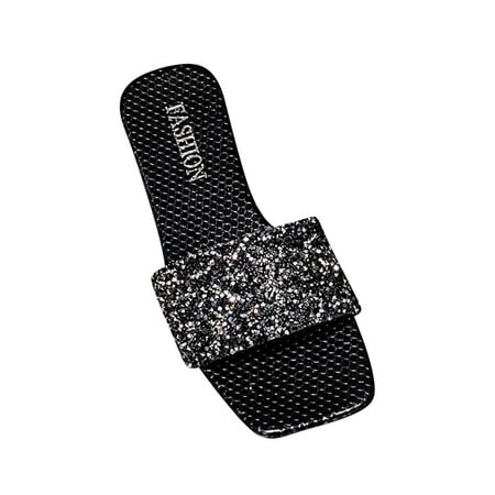 Womens Sequin Slides Sandals Sparkly Square Open Toe Slip On Slippers Indoor Outdoor Fashion Casual Summer Shoes
Womens Sequin Slides Sandals Sparkly Square Open Toe Slip On Slippers Indoor Outdoor Fashion Casual Summer Shoes