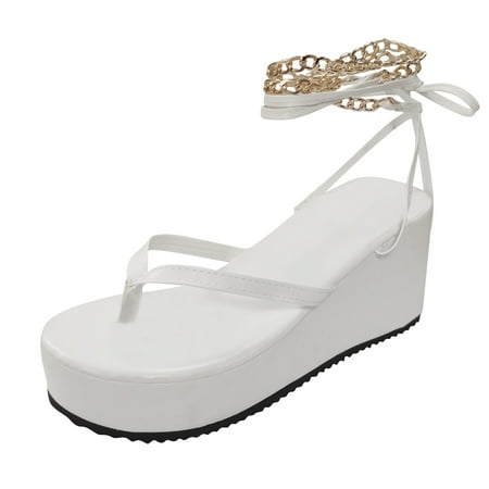 ZMHEGW Women Sandals Ladies Fashion Platform Platform Strappy Thong Sandals Chain Strap Sandals Shoes For Womens
ZMHEGW Women Sandals Ladies Fashion Platform Platform Strappy Thong Sandals Chain Strap Sandals Shoes For Womens