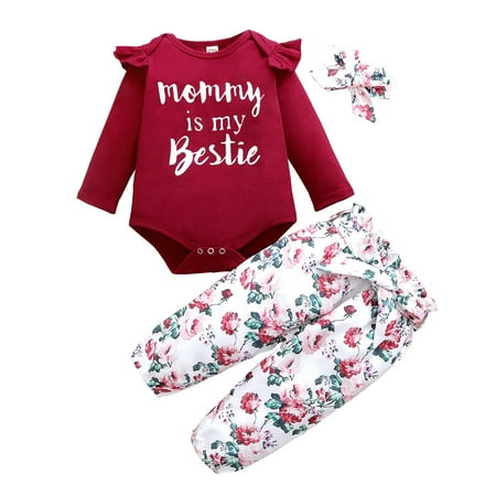 KIMI BEAR Infant Girls Outfits 12 Months Infant Girls Autumn Outfits 18 Months Infant Girls Sweet Letter Print Long Sleeve Top + Floral Print Pants + Headband 3PCs Set Red
KIMI BEAR Infant Girls Outfits 12 Months Infant Girls Autumn Outfits 18 Months Infant Girls Sweet Letter Print Long Sleeve Top + Floral Print Pants + Headband 3PCs Set Red
