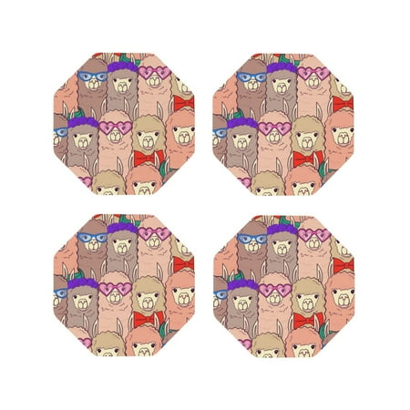 Junzan Cute Lamas Print Coasters for Drinks - Leather Coasters Set of 4 for Coffee Table for Housewarming/Kitchen/Bar/Decor-Octagon
Junzan Cute Lamas Print Coasters for Drinks - Leather Coasters Set of 4 for Coffee Table for Housewarming/Kitchen/Bar/Decor-Octagon
