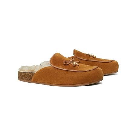Tory Burch Womens Charm Shearling Footbed Mules