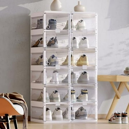 TQNLKGZ 5 Tiers Freestanding Closet Shoe Organizer with 8 Wide/Small Cubes 2 Large Cubes & Doors | Rack for Variety of Shoe Types High Heels Sneakers Loafers | Collapsible
TQNLKGZ 5 Tiers Freestanding Closet Shoe Organizer with 8 Wide/Small Cubes 2 Large Cubes & Doors | Rack for Variety of Shoe Types High Heels Sneakers Loafers | Collapsible