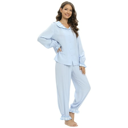 Womens Pajama Sets Cute Long Sleeve Lounge Top and Bottom Pants 2 Piece Lounge Sets Sleepwear Ladies Pjs Set
Womens Pajama Sets Cute Long Sleeve Lounge Top and Bottom Pants 2 Piece Lounge Sets Sleepwear Ladies Pjs Set