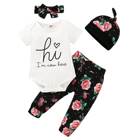 GYRATEDREAM 4Pcs Infant Baby Girl Romper Pants Headband Hat Clothes Outfit Set 0-18Months
GYRATEDREAM 4Pcs Infant Baby Girl Romper Pants Headband Hat Clothes Outfit Set 0-18Months
