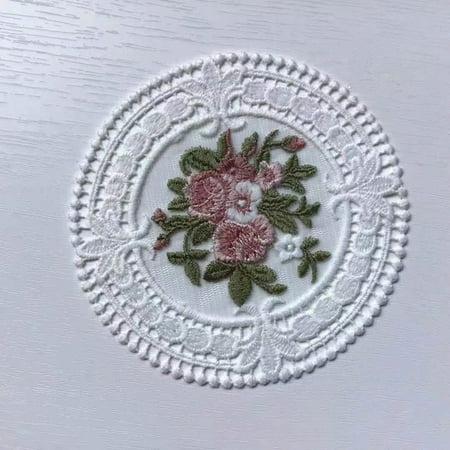 GLFILL 12cm French Lace Coaster Embroidery Round Placemat Desktop Decoration Table Pad
GLFILL 12cm French Lace Coaster Embroidery Round Placemat Desktop Decoration Table Pad