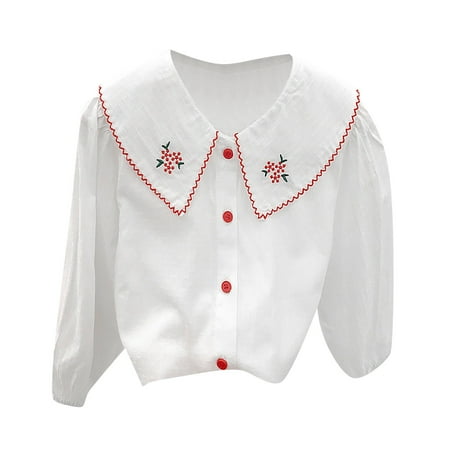 Toddler Girls T-Shirt Tops Lace Embroidered Turn Down Collar Long Sleeved Cotton Casual Cute Clothes 1 To 6 Years
Toddler Girls T-Shirt Tops Lace Embroidered Turn Down Collar Long Sleeved Cotton Casual Cute Clothes 1 To 6 Years