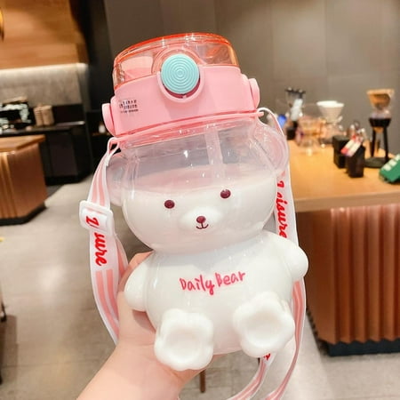 Large Capacity Water Bottle with Straw and Adjustable Strap Cute Bear Shape 1200ml/40oz
Large Capacity Water Bottle with Straw and Adjustable Strap Cute Bear Shape 1200ml/40oz