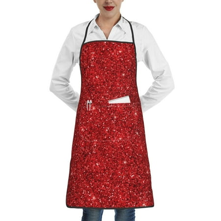 Gaeub Red Glitter Kitchen Cooking Aprons Adjustable Bib Apron Waterdrop and Oil Resistant Kitchen Chef Apron for Women Men
Gaeub Red Glitter Kitchen Cooking Aprons Adjustable Bib Apron Waterdrop and Oil Resistant Kitchen Chef Apron for Women Men