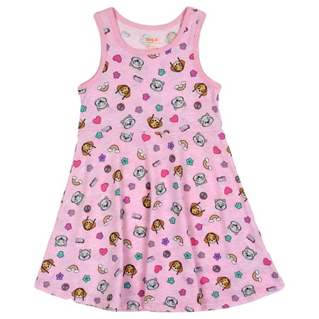 Paw Patrol Little Girls' Allover Print Tank Dress, Pink (6X)