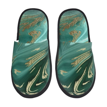 Qokaie Green And Gold Marble Print Fuzzy Slippers for Women – Soft Plush Indoor Slippers with EVA Sole Cozy and Comfortable for Home and Travel-Large
Qokaie Green And Gold Marble Print Fuzzy Slippers for Women – Soft Plush Indoor Slippers with EVA Sole Cozy and Comfortable for Home and Travel-Large