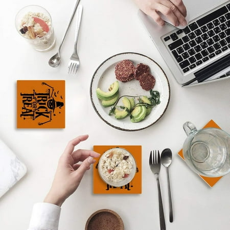 FMSHPON Halloween Theme Trick Or Treat Set of 6 Coaster for Drinks Absorbent Ceramic Stone Coasters Cup Mat with Cork Base for Home Kitchen Room Coffee Table Bar Decor
FMSHPON Halloween Theme Trick Or Treat Set of 6 Coaster for Drinks Absorbent Ceramic Stone Coasters Cup Mat with Cork Base for Home Kitchen Room Coffee Table Bar Decor