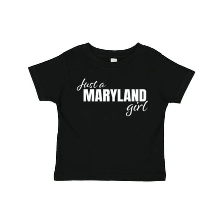 Inktastic Just a Maryland Girl Born and Raised Gift Toddler Toddler Girl T-Shirt