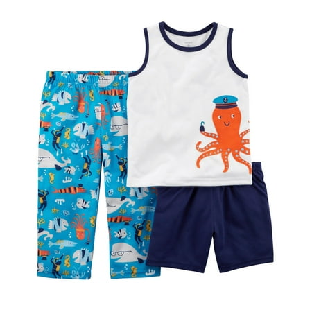 Carter s Baby Boys 3-Piece Fish Poly PJs Octopus 12 Months