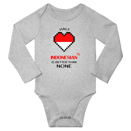 1/2 Half Indonesian is Better Than None Cute Baby Long Slevve Bodysuits Unisex Gifts (Gray 18-24 Months)
1/2 Half Indonesian is Better Than None Cute Baby Long Slevve Bodysuits Unisex Gifts (Gray 18-24 Months)