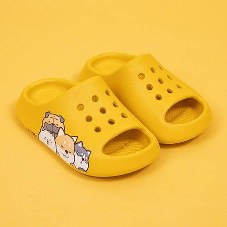 Juebong Summer Slipper Girl Beach Soft Bottom Non-slip Shoes Kids Sandals Yellow 15