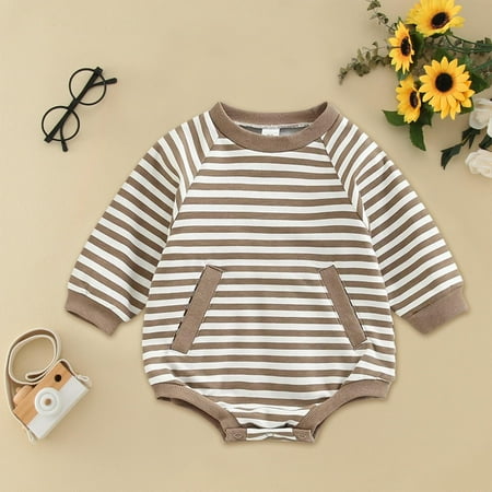 NIUREDLTD Babys Girls Boys Winter Long Sleeved Romper Bodysuit Clothes Striped Print Pocket
NIUREDLTD Babys Girls Boys Winter Long Sleeved Romper Bodysuit Clothes Striped Print Pocket