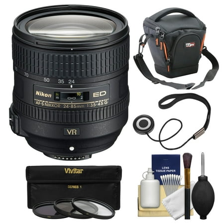 Nikon 24-85mm f\/3.5-4.5G VR ED AF-S Nikkor-Zoom Lens + Case + 3 Filters Kit for D3200, D3300, D5300, D5500, D7100, D7200, D750, D810 Cameras Nikon 24-85mm f\/3.5-4.5G VR ED AF-S Nikkor-Zoom Lens + Case + 3 Filters Kit for D3200, D3300, D5300, D5500, D7100, D7200, D750, D810 Cameras