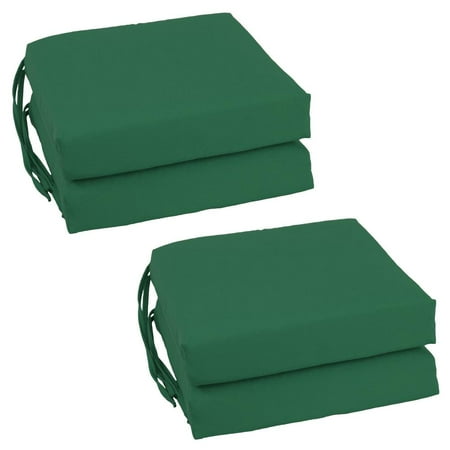 Blazing Needles Set of 4 Indoor Twill Chair Cushions Forest Green