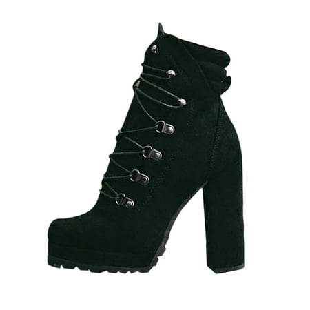 Wesracia Boots For Women Winter Boots Women Lace Up Ankle Boots Pointed Toe Chunky High Heels Shoes
Wesracia Boots For Women Winter Boots Women Lace Up Ankle Boots Pointed Toe Chunky High Heels Shoes