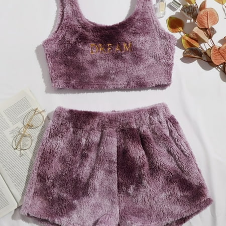 Fluffy Comfortable Pajamas Set Crop Tank Sleeveless Top & Comfortable Shorts Loungewear Set For Valentine‘s Gifts Women‘s Loungewear & Sleepwear
Fluffy Comfortable Pajamas Set Crop Tank Sleeveless Top & Comfortable Shorts Loungewear Set For Valentine‘s Gifts Women‘s Loungewear & Sleepwear