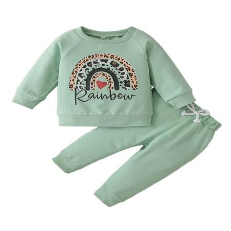 Toddler Girls Outfit Baby Unisex Cotton Rainbow Print Autumn Long Sleeve Pants Hoodie Pullover Sweatshirt Set Clothes
Toddler Girls Outfit Baby Unisex Cotton Rainbow Print Autumn Long Sleeve Pants Hoodie Pullover Sweatshirt Set Clothes