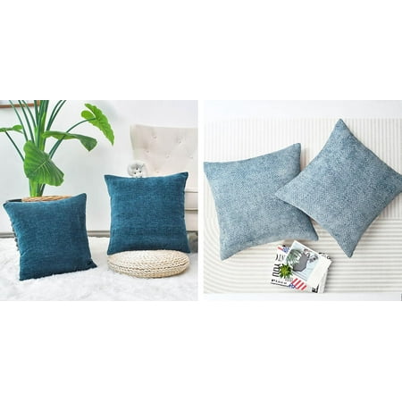 CaliTime Throw Pillow Covers Pack of 2 Cozy Solid Dyed Chenille Cushion Cases for Couch Sofa Home Decoration 16x16 inches Ocean Blue Smoke Blue
CaliTime Throw Pillow Covers Pack of 2 Cozy Solid Dyed Chenille Cushion Cases for Couch Sofa Home Decoration 16x16 inches Ocean Blue Smoke Blue